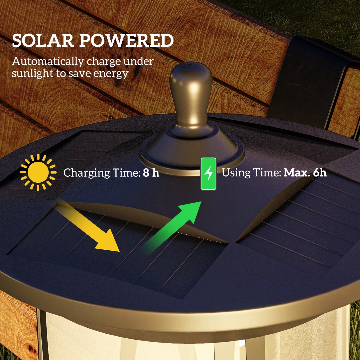 Outsunny 50" Solar Post Light, Cool White LED Outdoor Lamp, Waterproof IP44 for Patio, Garden, Backyard, Pathway