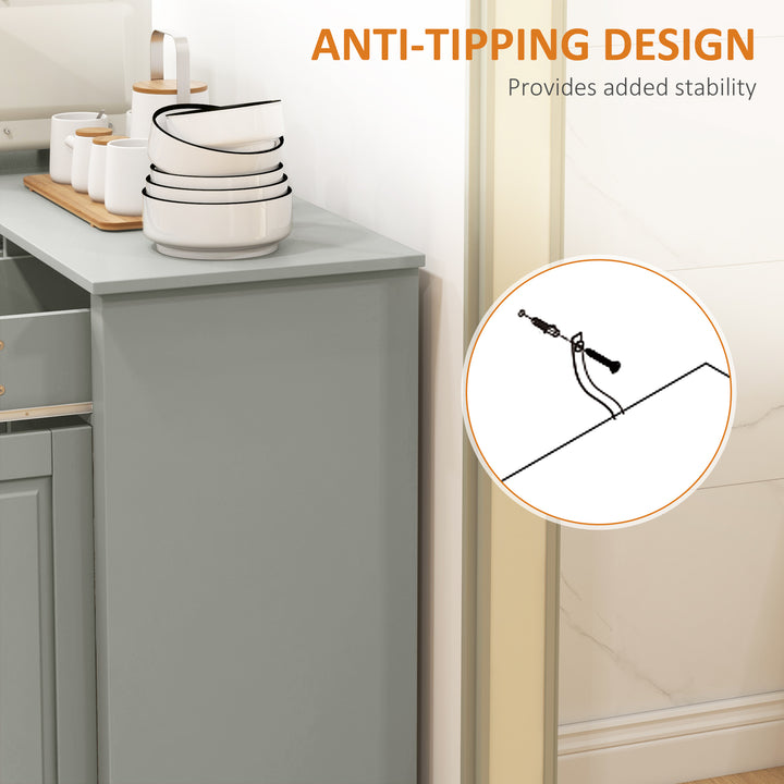 HOMCOM Modern Sideboard Cabinet, Buffet Cabinet with 2 Drawers and Adjustable Shelves, Buffets Tables for Dining Room, Black