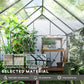 Outsunny 6' x 12' x 6.5' Walk-in Greenhouse, Polycarbonate Greenhouse with Adjustable Roof Vent, Base, Sliding Door, Clear