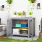 Outsunny Wooden Outdoor Storage Cabinet, Garden Shed Potting Shed with Shelf and Double Doors, Light Grey