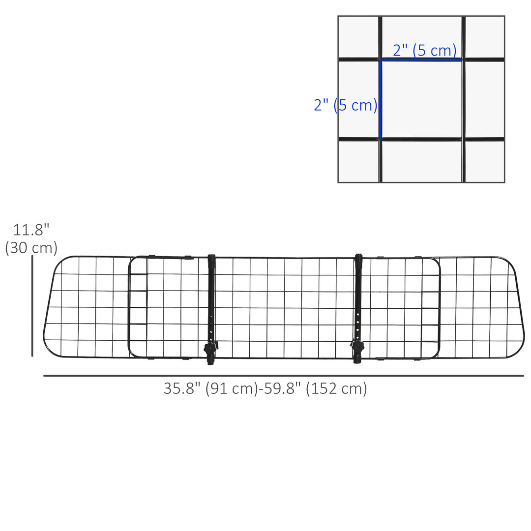 PawHut Adjustable Dog Car Barrier, Heavy Duty Dog Fence Car Safety Guard Gate for SUV, Vans, Trucks