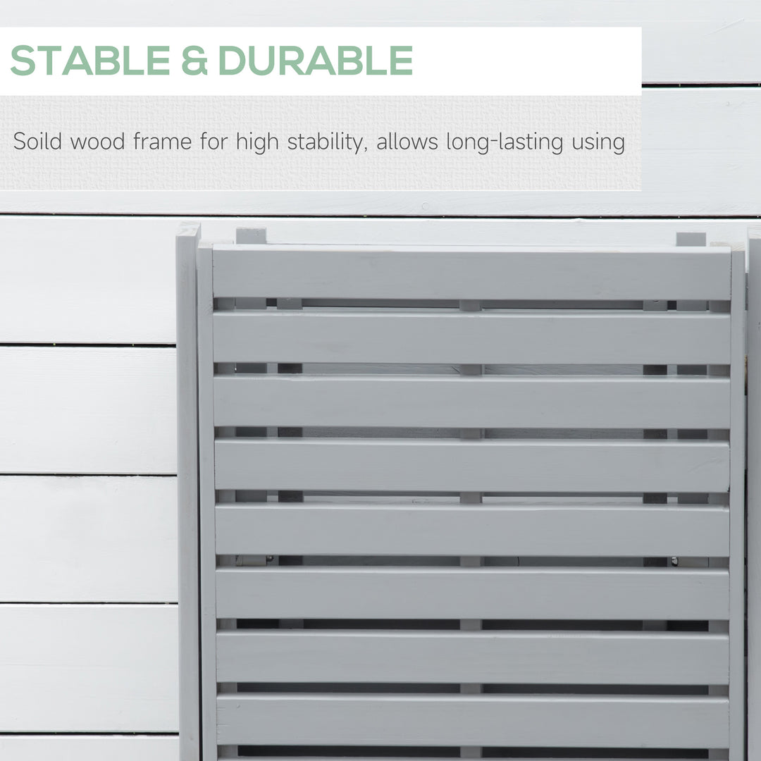 Outsunny Wooden Folding Chaise Lounge, Outdoor Chaise Lounge Chair, Garden Reclining Tanning Chair with 4 Adjustable Back Soft Cushions, White