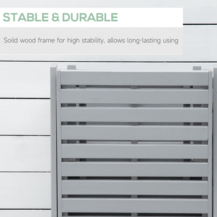 Outsunny Wooden Folding Chaise Lounge, Outdoor Chaise Lounge Chair, Garden Reclining Tanning Chair with 4 Adjustable Back Soft Cushions, White