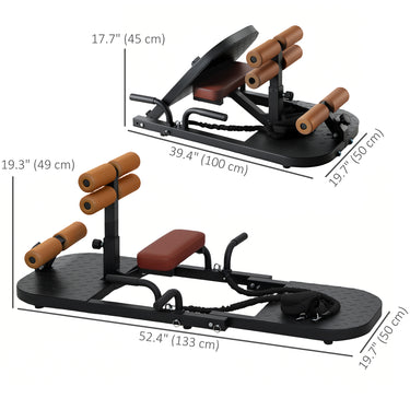 Soozier Foldable Sissy Squat Machine, Hip Thrust Machine with Push Up Stand, Multipurpose Glute Workout Equipment