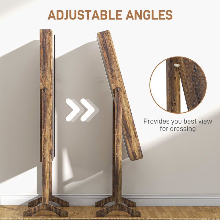 HOMCOM Mirror Jewelry Cabinet Armoire, Lockable Jewelry Organizer with Full-Length Mirror, 3 Angle Adjustable, Grey