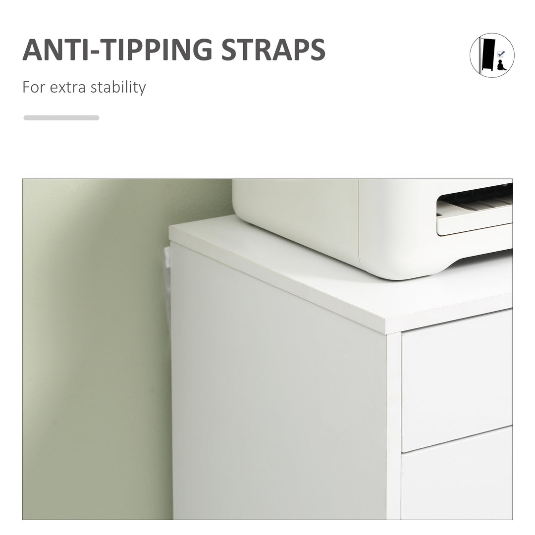 Vinsetto 7-drawer Vertical File Cabinet for Home Office, Storage Cabinet with Wheels, 18.7"x15.6"x35.4", Black