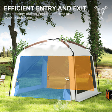 Outsunny 10' x 10' Screen Tent, UV50+ Protection Outdoor Screen House with Carry Bag & Ground Stakes, Fits 6-8 People, White