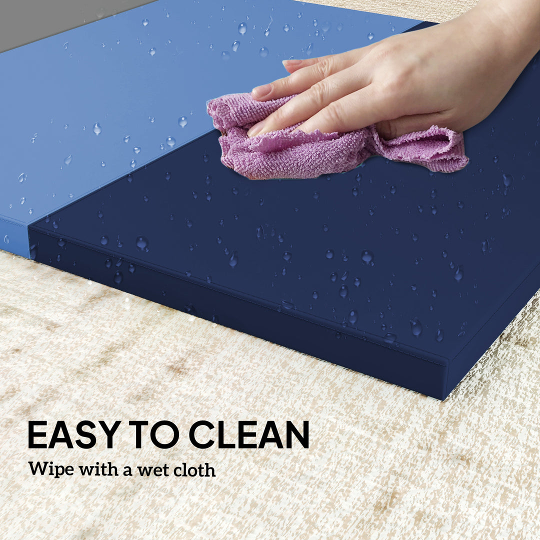 Soozier 6ft Folding Gymnastics Mat, Thick Exercise Mat with Carry Handles for Yoga Aerobics Fitness Training, Mixed Colour