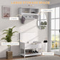 HOMCOM Wall Mounted Coat Rack with Shoe Storage Bench, Hall Tree and Bench, Clothes Hanger Rack with Shelves for Hallway White