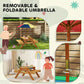 Outsunny Kids Outdoor Table Set Wooden Toddler Picnic Table and Benches for 4 Kids 3-8 Years, Easy Installation, Natural Wood