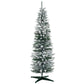 HOMCOM 6ft Flocked Christmas Tree, Pencil Artificial Christmas Tree with Realistic Branches, Pink