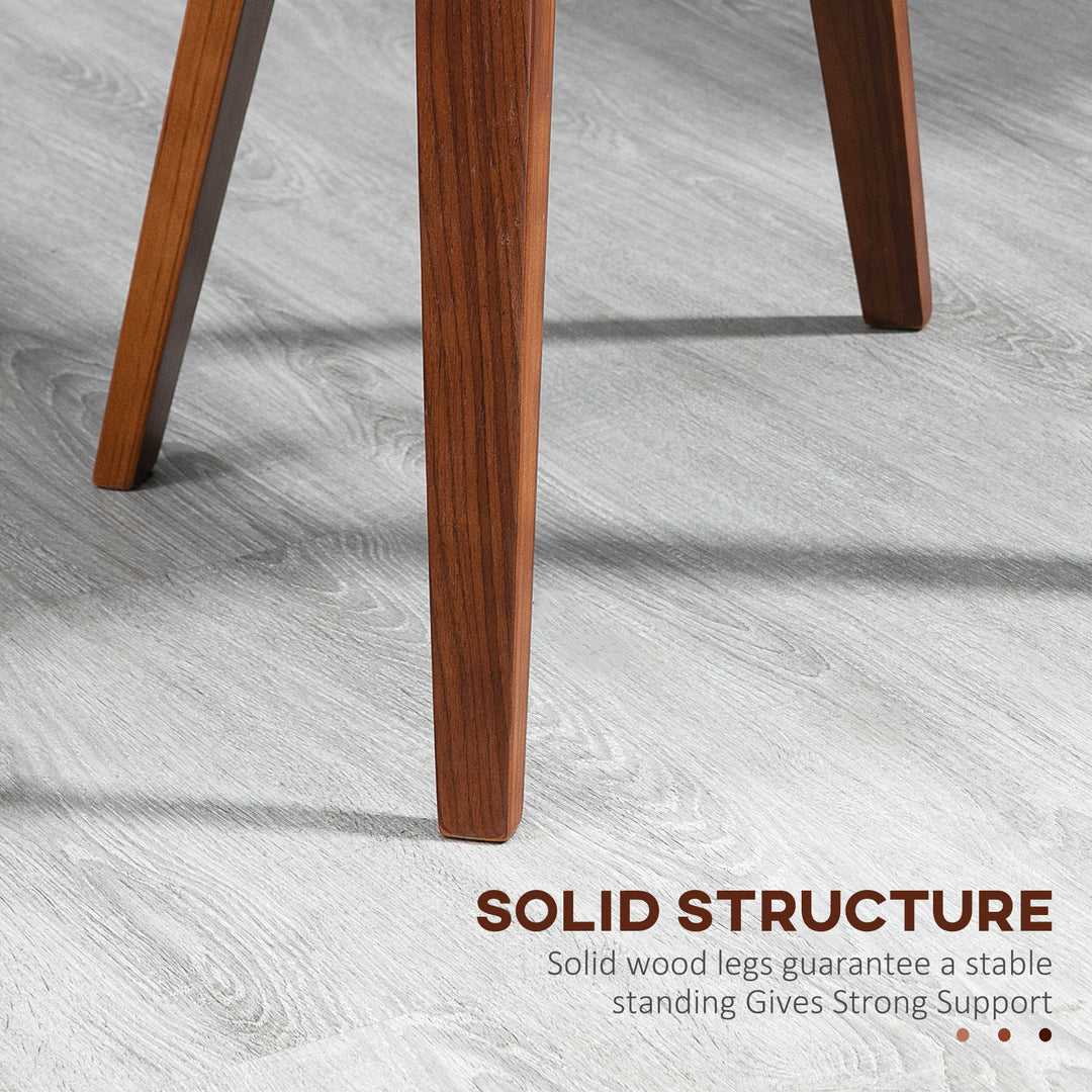 HOMCOM Dining Chairs Set of 2, PU Leather Kitchen Chairs with Upholstered Seats and Solid Wood Legs for Dining Room, Black