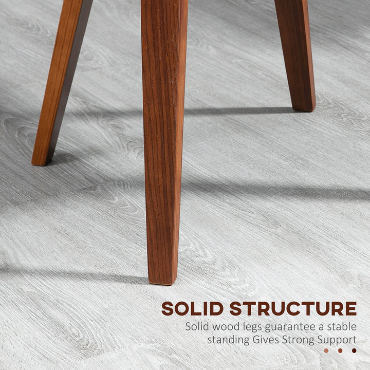 HOMCOM Dining Chairs Set of 2, PU Leather Kitchen Chairs with Upholstered Seats and Solid Wood Legs for Dining Room, Black