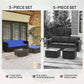 Outsunny 3 Pieces Patio Furniture Set with Cushions, Outdoor PE Rattan Wicker Conversation Corner Sofa Set with Glass Top Table and Adjustable Foot for Garden, Lawn, Cream White