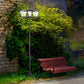 Outsunny Single Solar Lamp Post Garden Solar-Powered LED Streetlight Style Outdoor Light Waterproof 5-6 Hours with Base for Lawn Pathway Walkway 47"H, Black