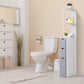 HOMCOM Tall Bathroom Storage Cabinet, Narrow Bathroom Cabinet with Drawers and Open Shelves for Small Spaces, White and Grey