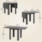 HOMCOM Folding Dining Table, Extendable Kitchen Table for Small Space, Drop Leaf Table for 2-4 People, Grey