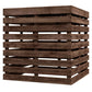 Outsunny 2-in-1 Outdoor Umbrella Base Storage Box Wooden Patio Side Table, Brown