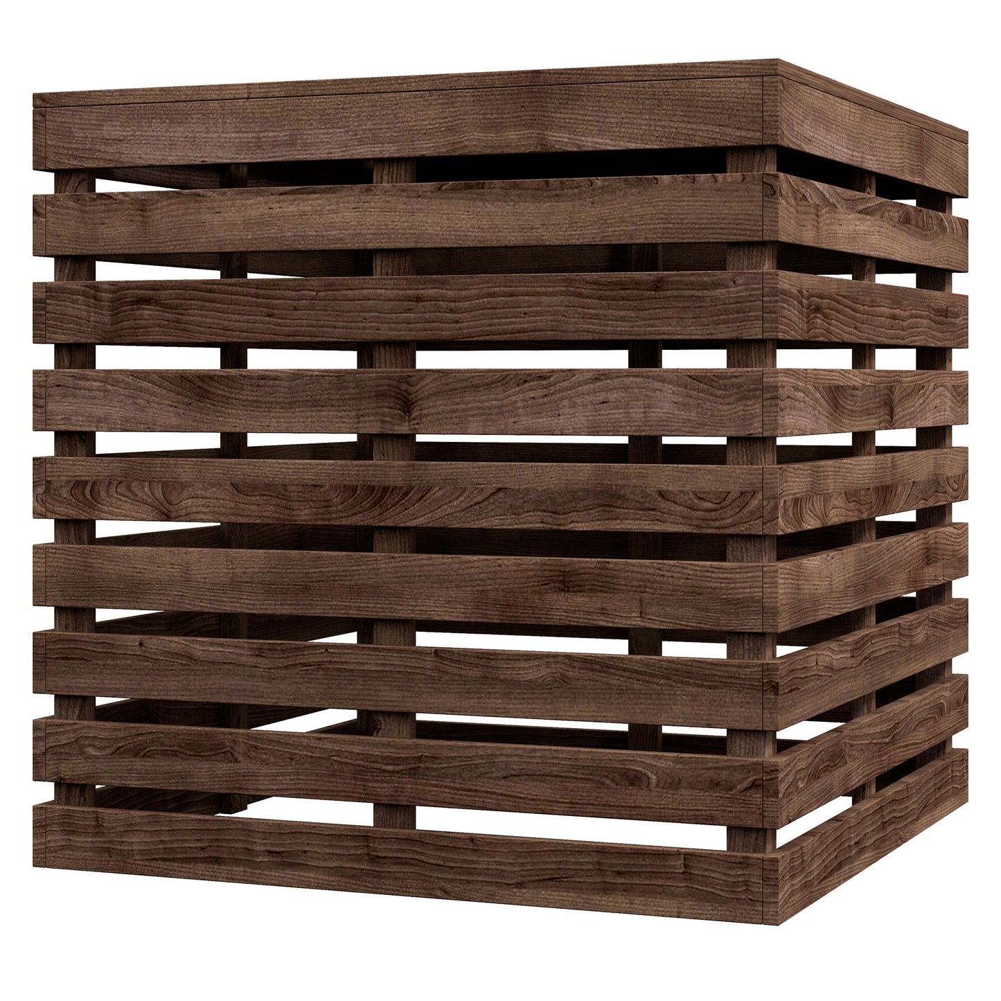 Outsunny 2-in-1 Outdoor Umbrella Base Storage Box Wooden Patio Side Table, Brown