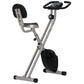 Soozier Foldable Indoor Stationary Bike with 8 Levels of Magnetic Resistance, Exercise Bike for Cardio Workout, Red