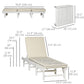Outsunny Wooden Folding Chaise Lounge, Outdoor Chaise Lounge Chair, Garden Reclining Tanning Chair with 4 Adjustable Back Soft Cushions, White