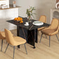 HOMCOM Foldable Dining Table, Drop Leaf Folding Side Table Console Writing Desk with 2 Wheels for Kitchen, Dining Room