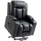 HOMCOM Electric Power Lift Chair, PU Leather Recliner Sofa with Footrest, Remote Control and Cup Holders, Brown