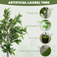 HOMCOM Potted Fake Plants Set of 2, Lifelike Laurel Artificial Trees with 345 PEVA Leaves for Indoor Outdoor Decor, Green