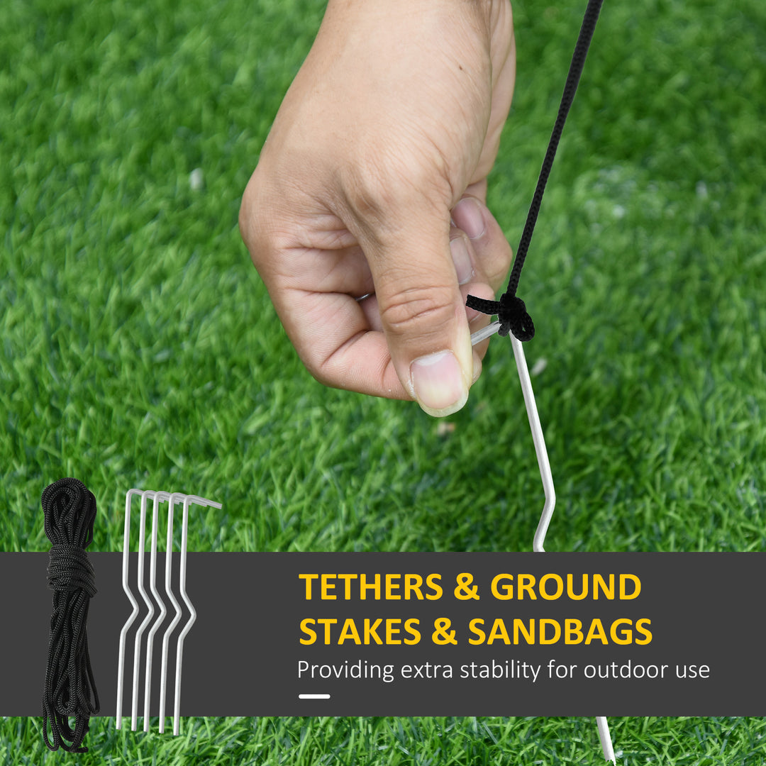 HOMCOM 8ft Inflatable Christmas Santa Claus with Candy Cane, Blow-Up Outdoor LED Yard Display for Lawn Garden Party