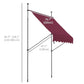 Outsunny 6.5' x 4' Manual Retractable Awning, Non-Screw Freestanding Patio Awning, UV Resistant, for Window or Door, Wine Red