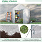 Outsunny 56" x 56" Walk-in Greenhouse Outdoor, Portable Gardening Plant Hot House with 2-Tier Shelf, Green
