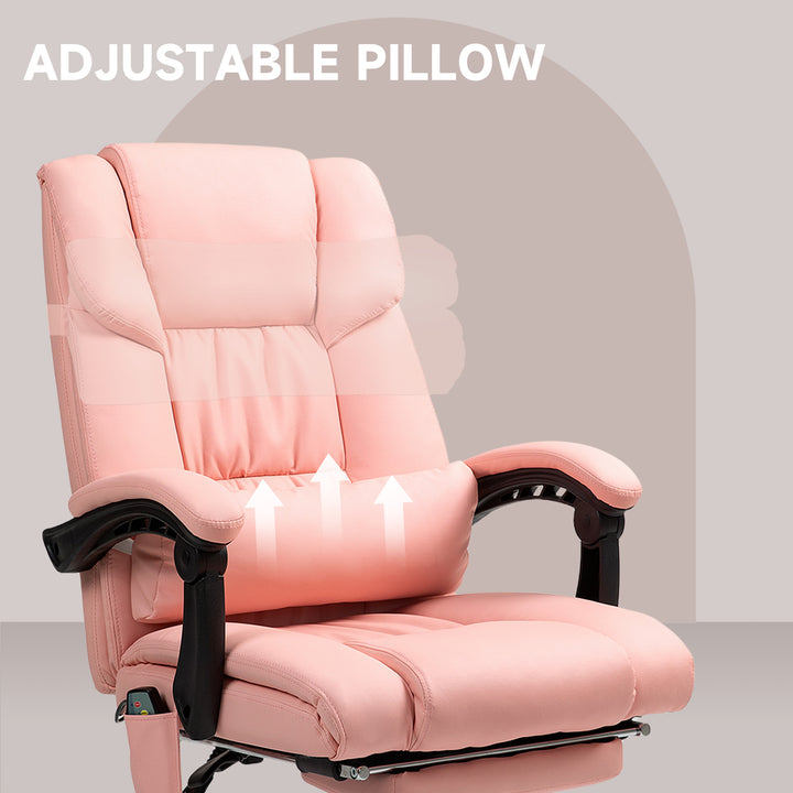 Vinsetto 6-Point Vibration Massage Chair, Height Adjustable Reclining Computer Chair with Retractable Footrest, Brown