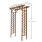 Outsunny 79" Plant Trellis, Arched Garden Arbour with Pergola Style Roof, Fir Wood Frame for Climbing Vines