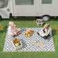 Outsunny Reversible Outdoor RV Rug, Patio Floor Mat, 5' x 8' Plastic Straw Rug for Backyard, Deck, Beach, Camping, Black & White