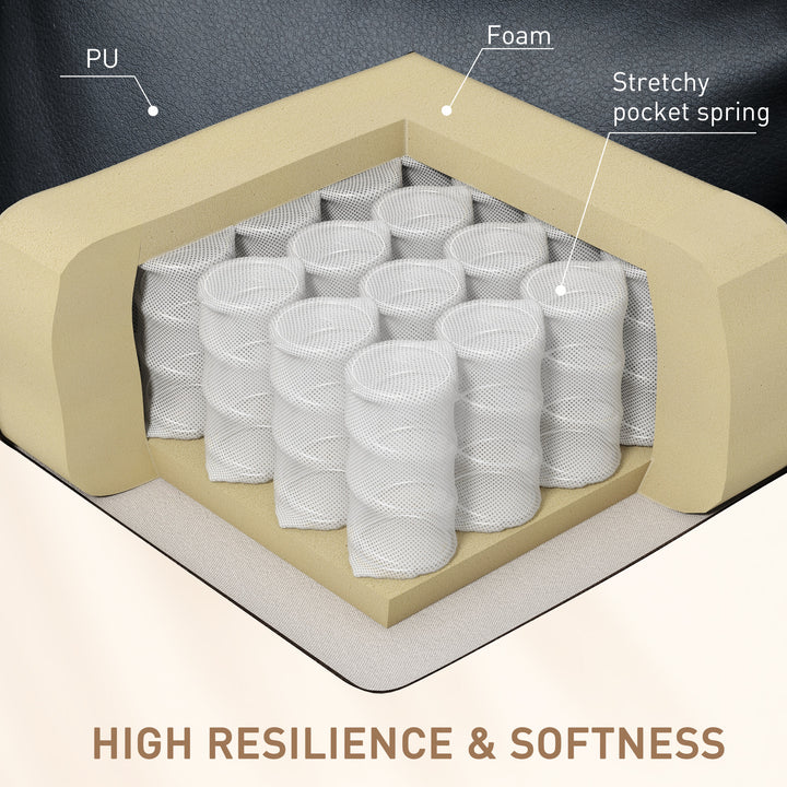 HOMCOM Swivel Massage Recliner Chair Rocker, Overstuffed Manual Reclining Sofa, PU Leather Rocking Chair with Side Pockets, Cup Holders, for Living Room, Nursery, Brown