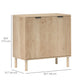 HOMCOM Accent Cabinet with Doors & Adjustable Shelf, Freestanding Storage Cabinet with Wood Legs for Living Room, Oak