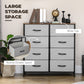 HOMCOM 6 Drawer Dresser for Bedroom, Fabric Chest of Drawers with Steel Frame, Wood Grain Top and Handles, Grey