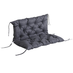Outsunny Porch Swing Cushion Garden Bench Cushion with Backrest, Non-Slip 2-seater Thick Pad, Swing Chair Mat Replacement for Indoor and Outdoor, 39.4" x 38.6", Dark Grey