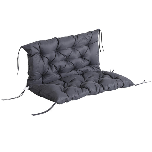 Outsunny Porch Swing Cushion Garden Bench Cushion with Backrest, Non-Slip 2-seater Thick Pad, Swing Chair Mat Replacement for Indoor and Outdoor, 39.4" x 38.6", Dark Grey