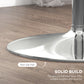 HOMCOM High Top Bar Table, Round Kitchen Table with Tempered Glass Top and Steel Base, Bistro Table for 2 People, Clear