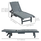 Outsunny Adjustable Lounge Chair, Outdoor Patio Chaise Recliner with Pull-out Tray and 2 Wheels