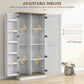 HOMCOM 70" Tall Kitchen Pantry Cabinet with Door Shelves and Adjustable Shelves, Black Wood Grain
