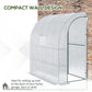 Outsunny 7' x 4' x 7' Outdoor Lean-to Walk-in Garden Greenhouse with Roll-Up Door Hot House for Plants Herbs Vegetables, White