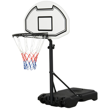 HOMCOM 51"-64" Height Adjustable Basketball System Poolside Hoop Stand Portable with Wheels
