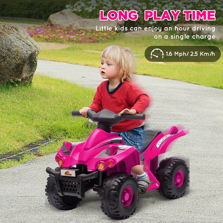 Qaba 6V Kids ATV Quad w/ Music, Forward, for 2-6 Years, Red