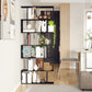 HOMCOM Wooden S Shape Bookcase 6 Shelves Storage Display Home Office Furniture