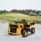 Qaba 12V Kids Ride On Dump Truck Construction Vehicle w/ Electric Dump Bed, Shovel, Spring Suspension Wheels