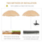 Outsunny 6FT Beach Umbrella Tilt Sunshade Height Adjustable Outdoor Market Patio Yard Crank Deck Sun Shade, Wheat