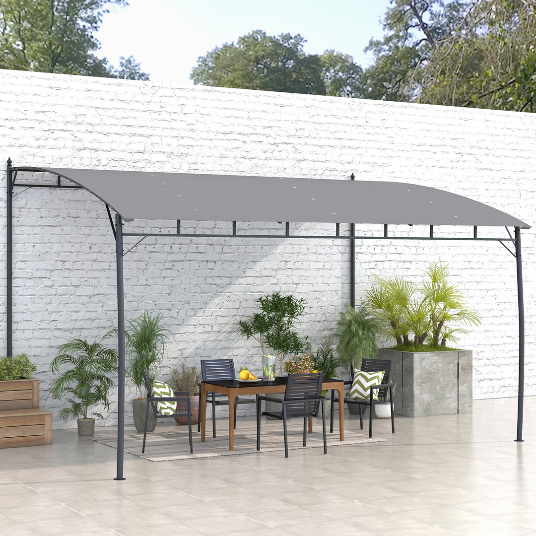 Outsunny 10' x 13' Outdoor Pergola with UV30+ Protection Canopy and Steel Frame for Porch, Patio, Deck, Backyard, Dark Grey