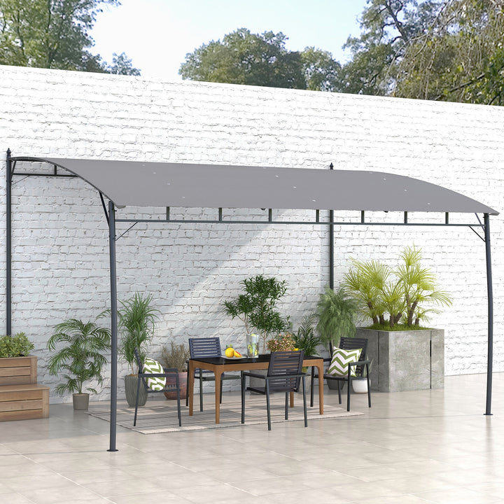 Outsunny 10' x 13' Outdoor Pergola with UV30+ Protection Canopy and Steel Frame for Porch, Patio, Deck, Backyard, Dark Grey